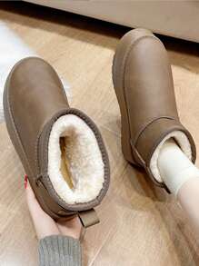 Women's Thickened Snow Boots, Autumn And Winter New Style, Thermal Lined, High-Quality Fabric, Thickened Sole, Heightened, Elegant, Casual, Fashionable And Versatile Ankle Boots - Khaki - View 2