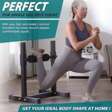 Upgraded Single Leg Squat Stand With Adjustable Function, Single Leg Squat Roller, Bulgarian Split Squat Stand For Leg Strength Training - Black - View 3
