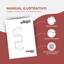 Prateleira De Canto Organizador Livros Nicho Decoração - Branco - Visão 7