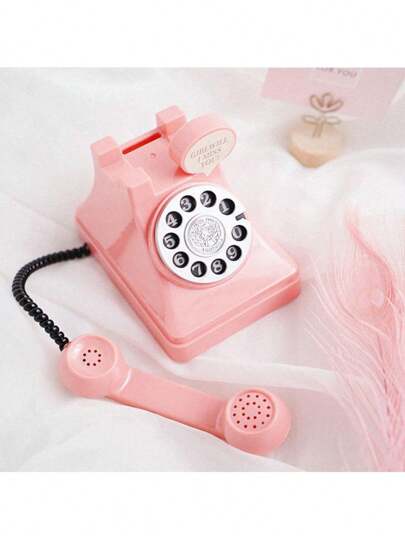 1pc Piggy Bank Telephone Coin Bank, Pink Girly Decor, Photography Prop, Room Decoration, Gift To Cultivate Saving Awareness, Suitable For Birthday, Holiday, Party, Back To School, Home Decor, Graduation, Halloween, Christmas