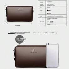 皮革男士手拿包钱包，商务男士密码锁钱包防盗手提包带手机支架旅行包，咖啡色书包通勤新生高中大学宿舍实用礼物秋季圣诞节尖叫包男士钱包手包男士趣味礼物零钱包节日感恩节侧包挎包腰包复古包复古情人节钱包黑色包节日必备贴纸夏季情人节礼物复古运动生活夏季包春假包包手提包