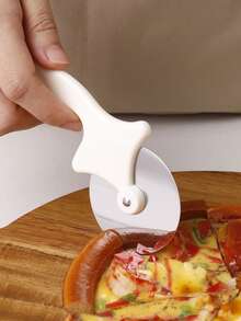 1pc Creative Stainless Steel Pizza Cutter With PP Handle, Pancake Cutting Tool, Round Rolling Blade For Baking And Cutting In Kitchen - Multicolor - View 8