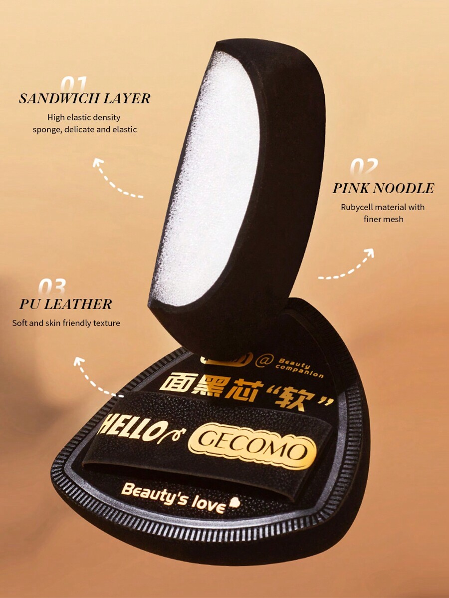 1pc Triangular Shaped Pineapple Air Cushion Makeup Sponge With Storage