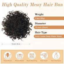 Messy Bun Short Curly Ponytail Extension Elastic Drawstring Loose Hair Bun Hair Pieces For Women With Thinning Hair High Temperature Synthetic Fiber Hair Bun Extension