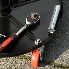 HOMCOM Tabouret de mécanicien, servante d'atelier, siège pivotant, hauteur réglable, tabouret d'atelier à roulettes, plateau de 100 kg pour le garage et la réparation automobile, noir - Noir - Voir 7