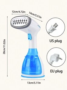 Vaporizador portátil de ropa manual 2-en-1, calentamiento rápido, potente vapor penetrante, tanque grande extraíble, esteriliza y elimina olores - ideal para el hogar, viajes y negocios con calentamiento rápido de 15s - Azul - Ver 11