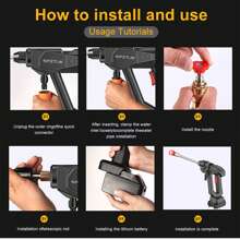 Wireless Pressure Washing Machine Gun, Portable High-Pressure Washer Gun-Powerful Cleaning Tool, 3.0 Ah Rechargeable Battery, 16.5 Ft Water Hose, High Pressure Washer Gun, High Efficiency Water Spray-Durable, Corrosion Resistant, Used In Cars, Fences, Floors, Patios Tools