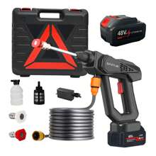 Wireless Pressure Washing Machine Gun, Portable High-Pressure Washer Gun-Powerful Cleaning Tool, 3.0 Ah Rechargeable Battery, 16.5 Ft Water Hose, High Pressure Washer Gun, High Efficiency Water Spray-Durable, Corrosion Resistant, Used In Cars, Fences, Floors, Patios Tools