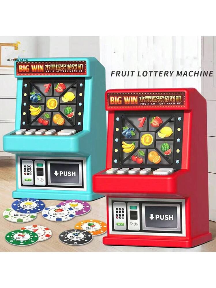 おもちゃ　スロット レトロスタイルミニスロットマシンおもちゃ 果物テーマ ランダムカラー