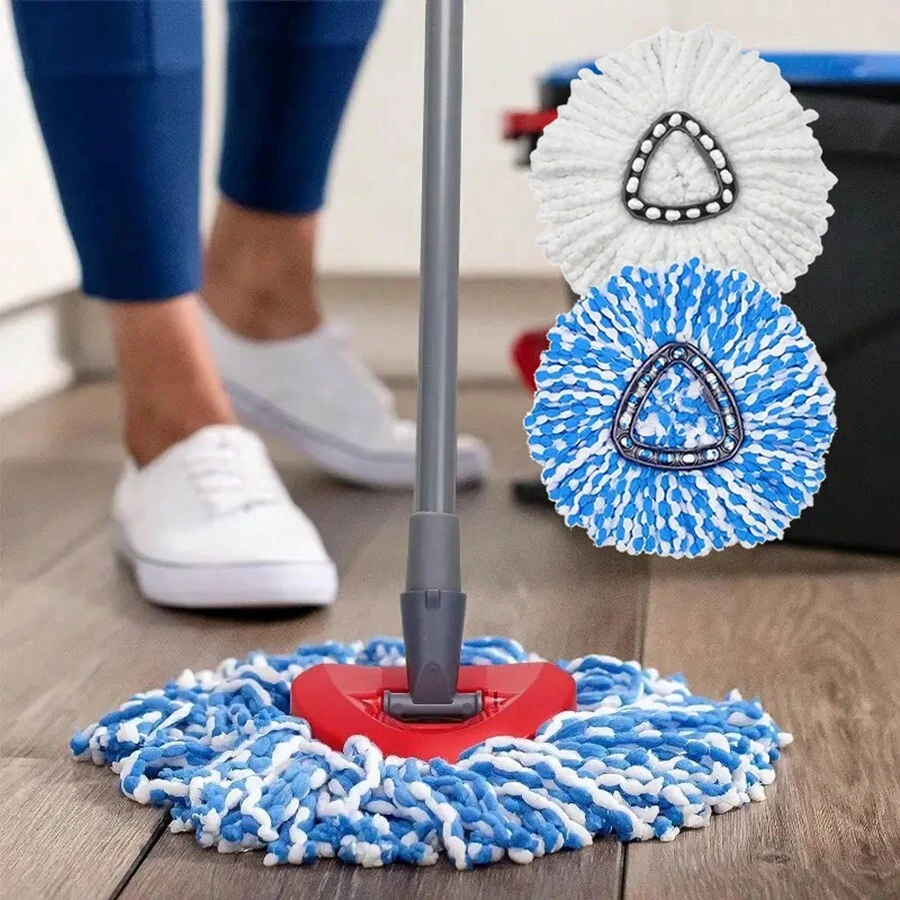 4pcs Superfine Microfiber Spin Mop Heads, Suitable For Wet And Dry Cleaning, Strong Water Absorption, Durable And Quick-Drying Dust Mop Heads, Perfect For Home And School Cleaning, Easy To Clean, Available In Different Sizes, A Must-Have Cleaning Tool For Replacing Mop Heads