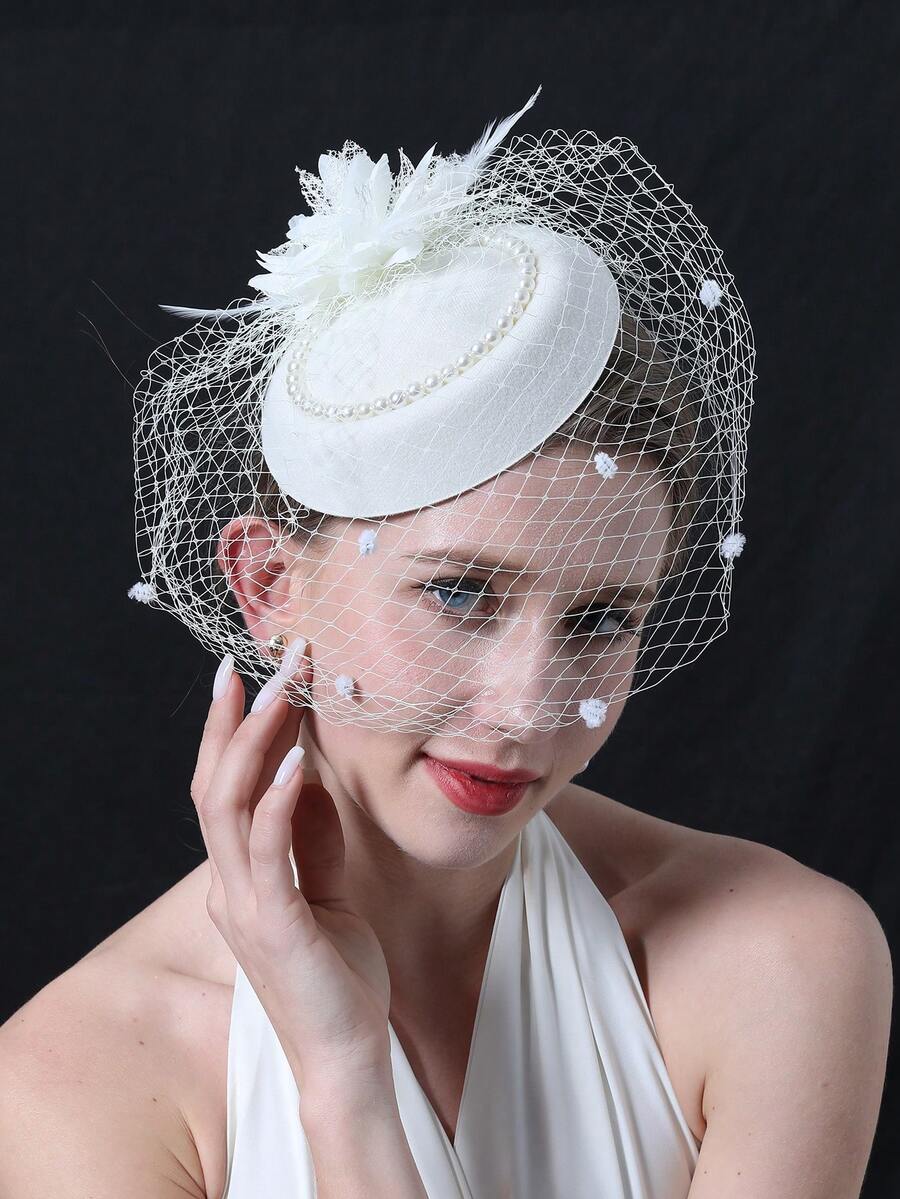 Fascinator Hats For Women 20s 50s Vintage Pillbox Hat Kentucky Derby
