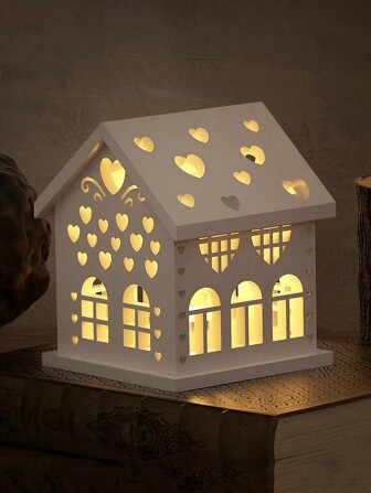 DIY 4pcs/Set 3D Heart And Christmas House Jigsaw Puzzle With Silicone And Epoxy Resin Molds, For Handmade Cement, Concrete, Plaster, Or Candle Container Decorations And Ambience Lighting