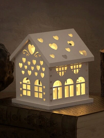 4件套 3D心形圣诞小屋DIY硅胶环氧树脂模具，手工水泥混凝土小屋，石膏，蜡烛容器，装饰品