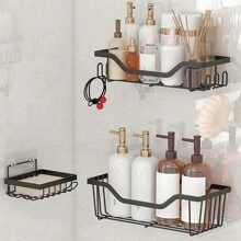 1 件壁挂式浴室置物架、淋浴架、免钻三角收纳架，适用于浴室厨房、浴室配件 - 彩色 - 查看 14