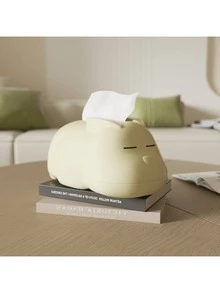 1 pieza Nueva caja de pañuelos de papel con diseño de conejo, soporte de papel para escritorio de alta elasticidad para hogar o sala de estar, caja de pañuelos estilo INS creativo para decoración del hogar o suministros escolares - Multicolor - Ver 8