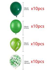 40 件绿色气球套装，金属和印花动物气球，适用于丛林动物园主题生日派对装饰、迎婴派对礼物、返校情人节 - 彩色 - 查看 8