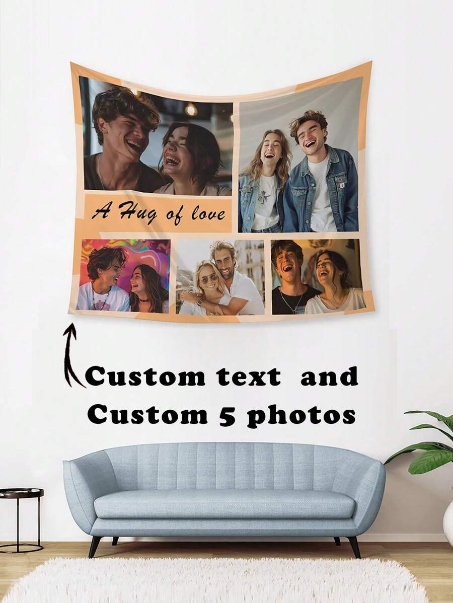 Custom Photo Tapestry Personalized Image Text Tapestry Home Wall