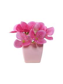 1pc Simulated Plant Potted /5pcs Potted Combination Home Porch Bedroom Bathroom Bookcase Windowsill Mini Cute Pink Party Decoration Aesthetics, Valentine Day, Gift Gifts Birthday Graduation - Pink - View 15