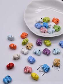 10Pcs A Bag Ceramic Beads Heat Flower Shells Starfish Elephant Shape For Jewelry Making DIY Accessories Valentines