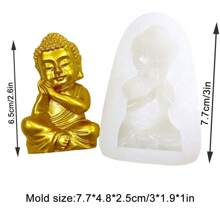 3D Buddha Candle & Incense Silicone Mold, Aromatherapy Solid Fragrance Stones And Resin Ornaments Mold