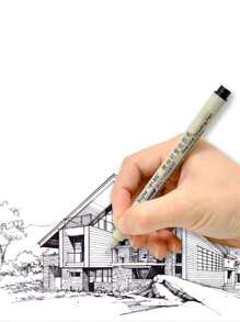 sipa 毡尖笔，单支笔或套装，适合日常学习 - 黑色 - 查看 2