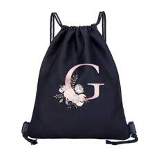 Drawstring Backpack Unisex Sports Backpack Women Drawstring Shoe Bags For Storage Bags Initials Name Letter Pattern Gym Bags Men Drawstring Bag Bags Cloth Bags Dust Storage Pouch For Outdoor Duffle Sports Bag Bag Bundle Tote Bag For Student Sports Back Pack, Lightweight Small Backpack, Mini Backpack For Back To School & Travelback To School,Classic Casual, Suitable For Teen Girls Women College StudentsOutdoors, Travel, Outings - Black - View 15
