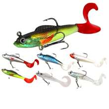 Fishing Lures Soft Plastic Lures For Bass Jig Head Soft Swimbait Lifelike Plastic Baits Tackle Kit For Saltwater And Freshwater