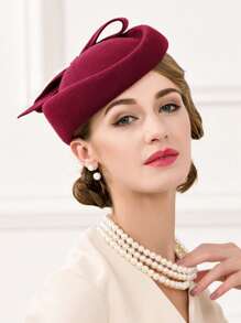 HIMESPORT Sombreros de lana de camello con fascinadores para mujeres, bodas, cócteles, sombreros de vestir de fiesta de té estilo pillbox, fedora y Derby - Camel - Ver 9