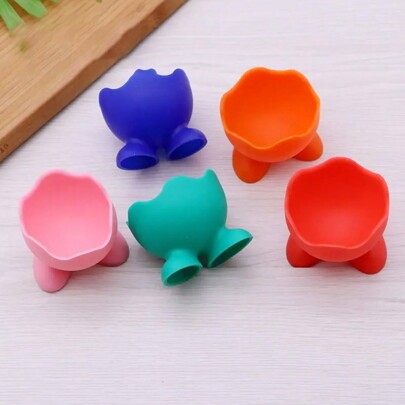Random Color 2pcs Egg Cups, Egg Cup Holder, Silicone Egg Cup, Creative Kitchen Egg Cup, Decorative Egg Cup, Kitchen Restaurant Egg Cup Holder
