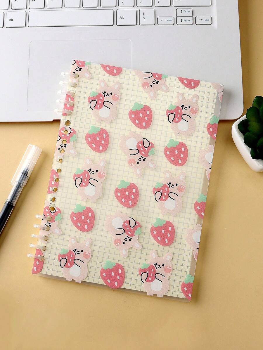 1入組草莓圖案活頁本 - 彩色 - 查看 1