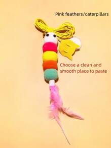 1 Piece Of Hanging Cat Toy, Hanging Door Elastic Rope Cat Toy, Feather Cat Rope Self-Entertainment Toy - Multicolor - View 4