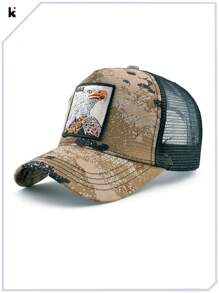 KKISSBAOBEI 1 件男女通用鹰刺绣卡车司机帽，户外运动棒球帽，适合休闲、运动、旅行 - 彩色 - 查看 10