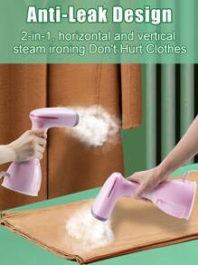 Portable 2-In-1 Handheld Steam Clothes Steamer,Fast Heating, Powerful Penetrating Steam, Large Removable Tank, Sterilizes And Removes Odors - Ideal For Home, Travel, And Business 15s Fast Heat-Up