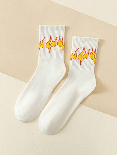 Männer Crew-Socken mit Flamme Muster