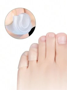 2pcs Toe Protector Sleeves, Anti-Friction Foot Toe Cap For Shoes - White - View 2