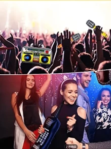 1pc Retro Record Player PVC Inflatable Toy Party Decoration (Receive 6 Microphones With 6 Radio Devices, Random Color For Microphones, 12pcs In Total) - Multicolor - View 8