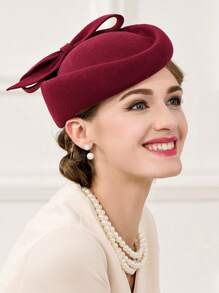 HIMESPORT Sombreros de lana de camello con fascinadores para mujeres, bodas, cócteles, sombreros de vestir de fiesta de té estilo pillbox, fedora y Derby - Camel - Ver 10