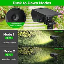2pcs Garden Solar Tree Lights Outdoor Solar Spotlights, 24 Large LED Solar Lights Outdoor Garden Solar Lights, Dusk To Dawn Solar Lights, With 2 Lighting Modes, Solar Landscape Spotlights, Decorative Garden, Outdoor Multi-Scene Solar Spotlights - 黃色 - 查看 3