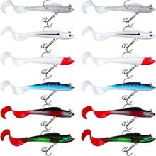 Fishing Lures Soft Plastic Lures For Bass Jig Head Soft Swimbait Lifelike Plastic Baits Tackle Kit For Saltwater And Freshwater