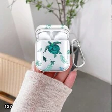Caja protectora de diseño de tortuga de verano compatible con auriculares inalámbricos Apple Bluetooth, compatible con auriculares Bluetooth Airpods, cubierta antiarañazos y a prueba de golpes