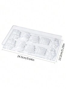 1pc Hard Plastic Connected Transparent Acrylic Chocolate Mold, Christmas Mold Christmas Decor Christmas Party Favors Christmas Party Supplies Christmas Party Merry Christmas Christmas Eve - White - View 2
