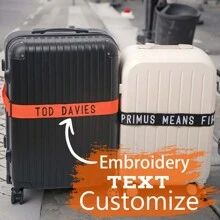 Correa de equipaje personalizada de 180cm X 5cm: asegure su maleta con una correa de nombre bordada personalizada con su nombre o texto