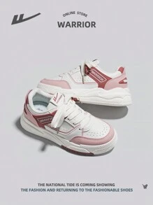 1 pereche de pantofi plati, respirabili și confortabili, în stil sport pentru femei, pantofi de sport casual, cu șireturi în față, PU, talpă moale