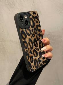 猎豹印花 1 件黑色豹纹手机壳适用于 11/12/13/14/15 Pro/15 Plus/15 Pro Max 防水防震防摔防刮 - 黑色 - 查看 3