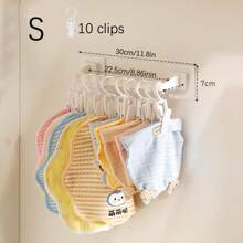 Regalhalterung ohne Bohren mit 10 Clips, Baby Kleiderschrank Organizer für Kleidung, Lätzchen, Mützen, Socken und Unterwäsche, Liebes Valentinstag