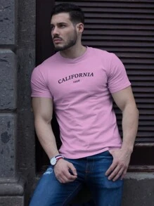 Men T-Shirts - 淺粉色 - 查看 1