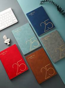 1 pezzo Pianificatore in inglese per il 2025 (penna non inclusa)