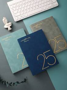 1 pezzo Pianificatore in inglese per il 2025 (penna non inclusa)