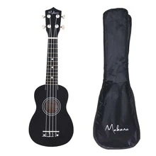 Ukulele Acústico Soprano Com Capa + Afinador E 3 Palhetas Makanu - Preto - Visão 2