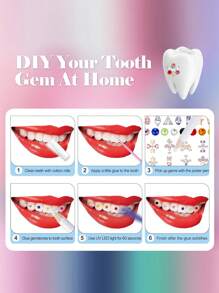 350 Pieces Tooth Jewelry Gems Kit For Teeth, Butterfly Tooth Diamonds DIY Fashionable Crystal For Teeth - Multicolor - View 6